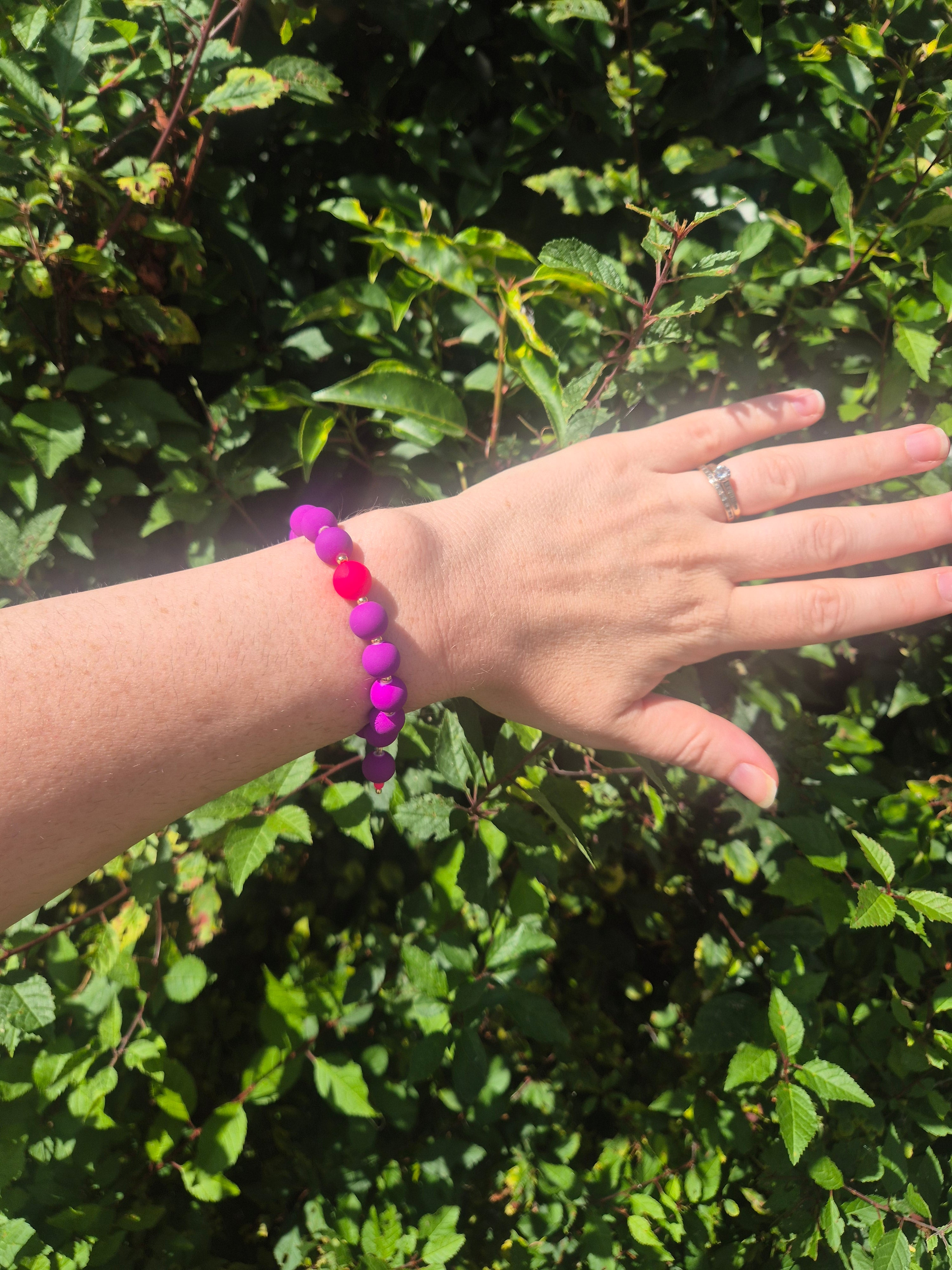 Purple and neon pink