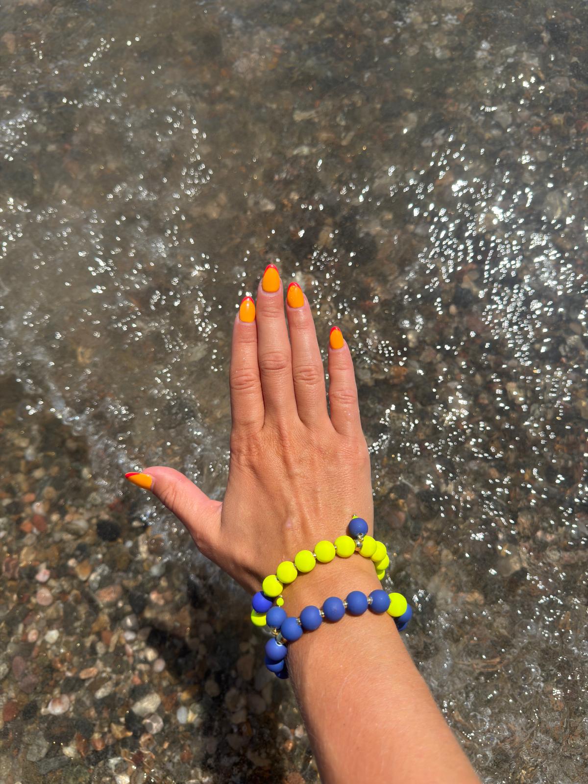 Deep Blue and Neon Yellow
